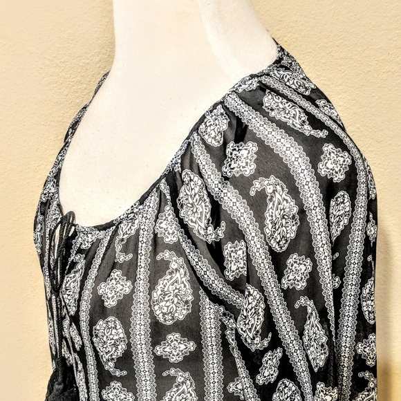 3/$15 FOREVER 21 Sheer blouse with tassels (small) - Picture 3 of 9